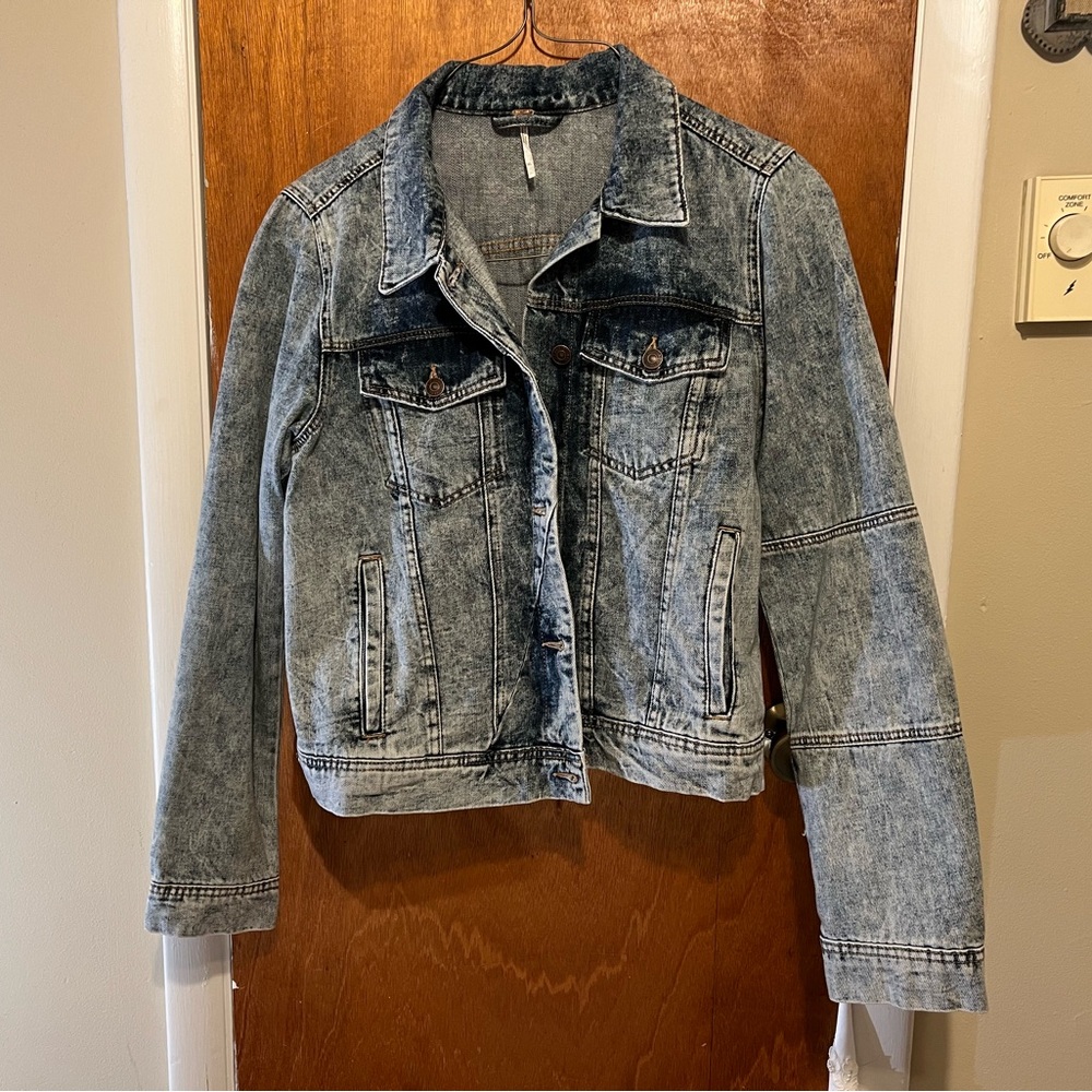 Free People Button Up Jean Jacket XL